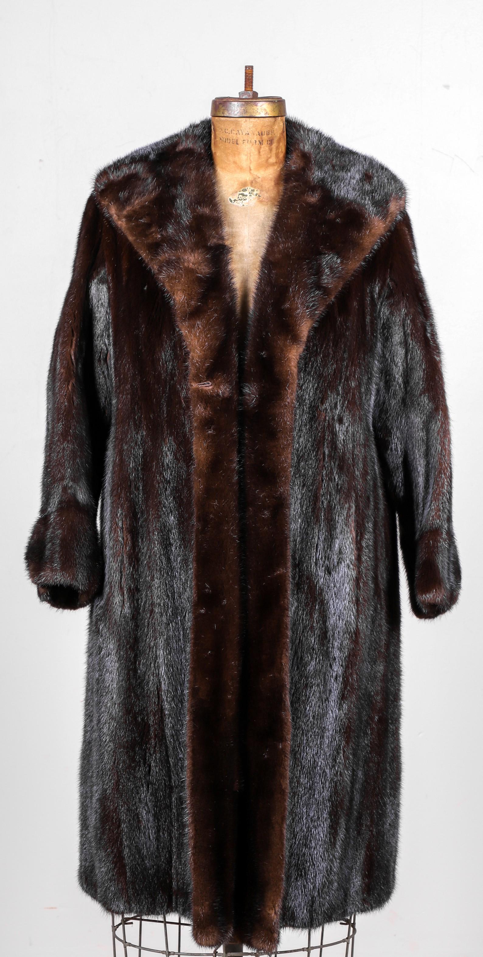 Deep Chocolate Female Mink Shawl Collar Coat (1 of 3)