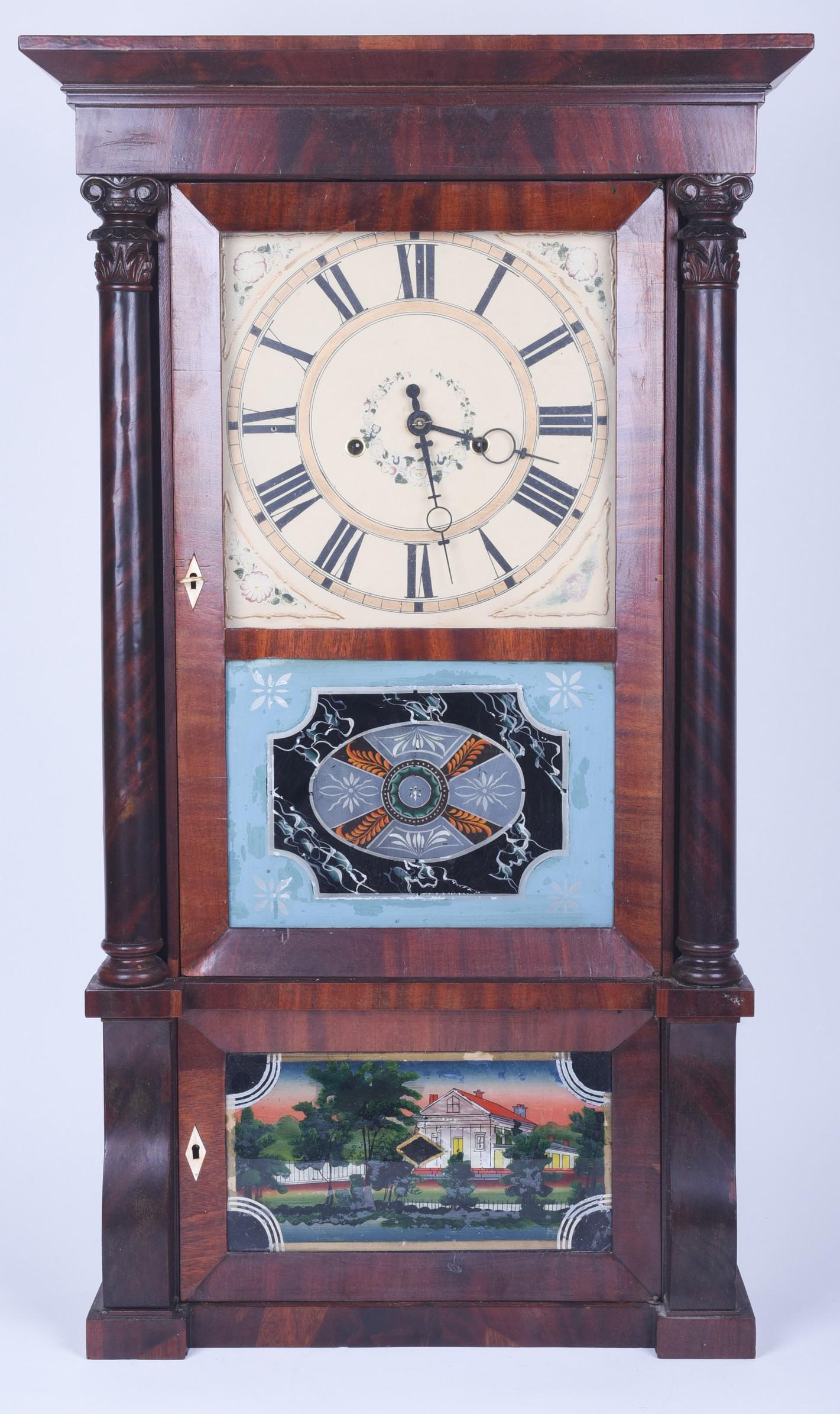 Forestville Mfg cornice & column shelf clock (1 of 7)