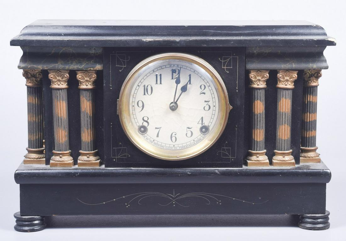 Sessions black painted wood mantle clock (1 of 5)