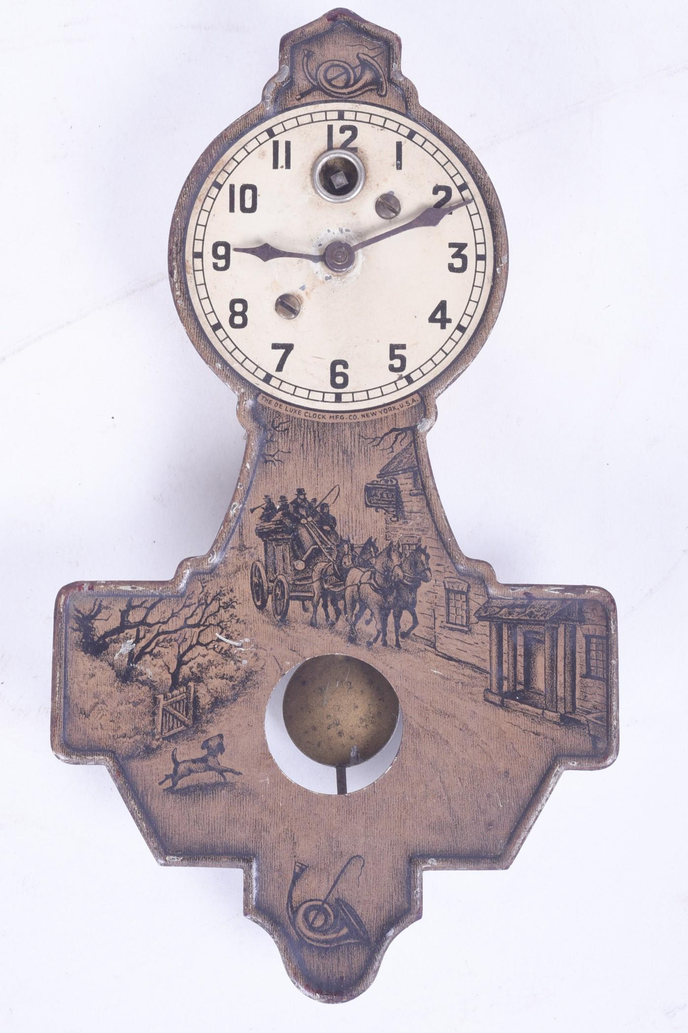 Novelty Lux horse & stagecoach wall clock (1 of 6)