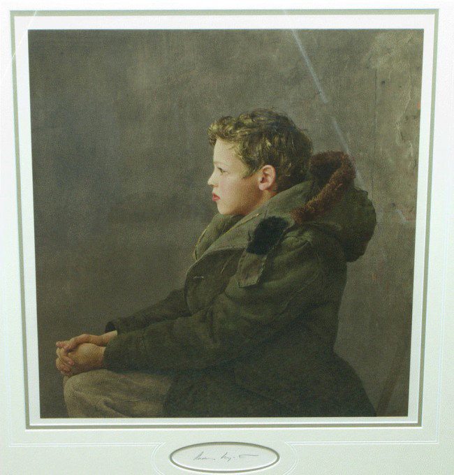 Andrew Newell Wyeth, N.A., Chadds Ford, Pennsylvan: Andrew Newell Wyeth, N.A., Chadds Ford, Pennsylvania/Maine, 1917-2009, "Nicholas", signed collotype from the portfolio of ten color collotypes titled "Ten Color Reproductions of Paintings by Andrew Wy