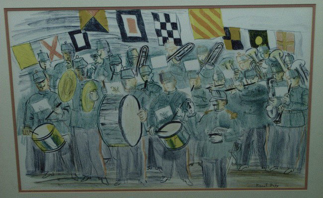 Raoul Dufy, French, 1877-1953, "The Band", color l: Raoul Dufy, French, 1877-1953, "The Band", color lithograph, c.1948, signed in the stone,Edition limited to 3000 copies, with originally issued certificate of authenticity., As published by School Pri