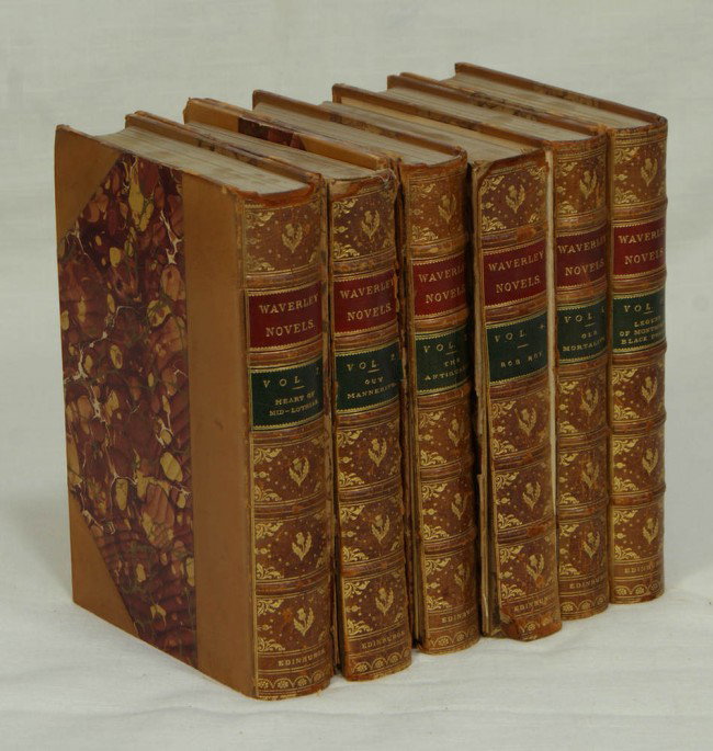 Scott, Sir Walter. Waverly Novels. Edinburgh: Adam: Scott, Sir Walter. Waverly Novels. Edinburgh: Adam & Charles Black, 1871. Complete in 25- volumes. Bound in the leather over marbled boards. Marbled edges and endpapers. 5 with separated board