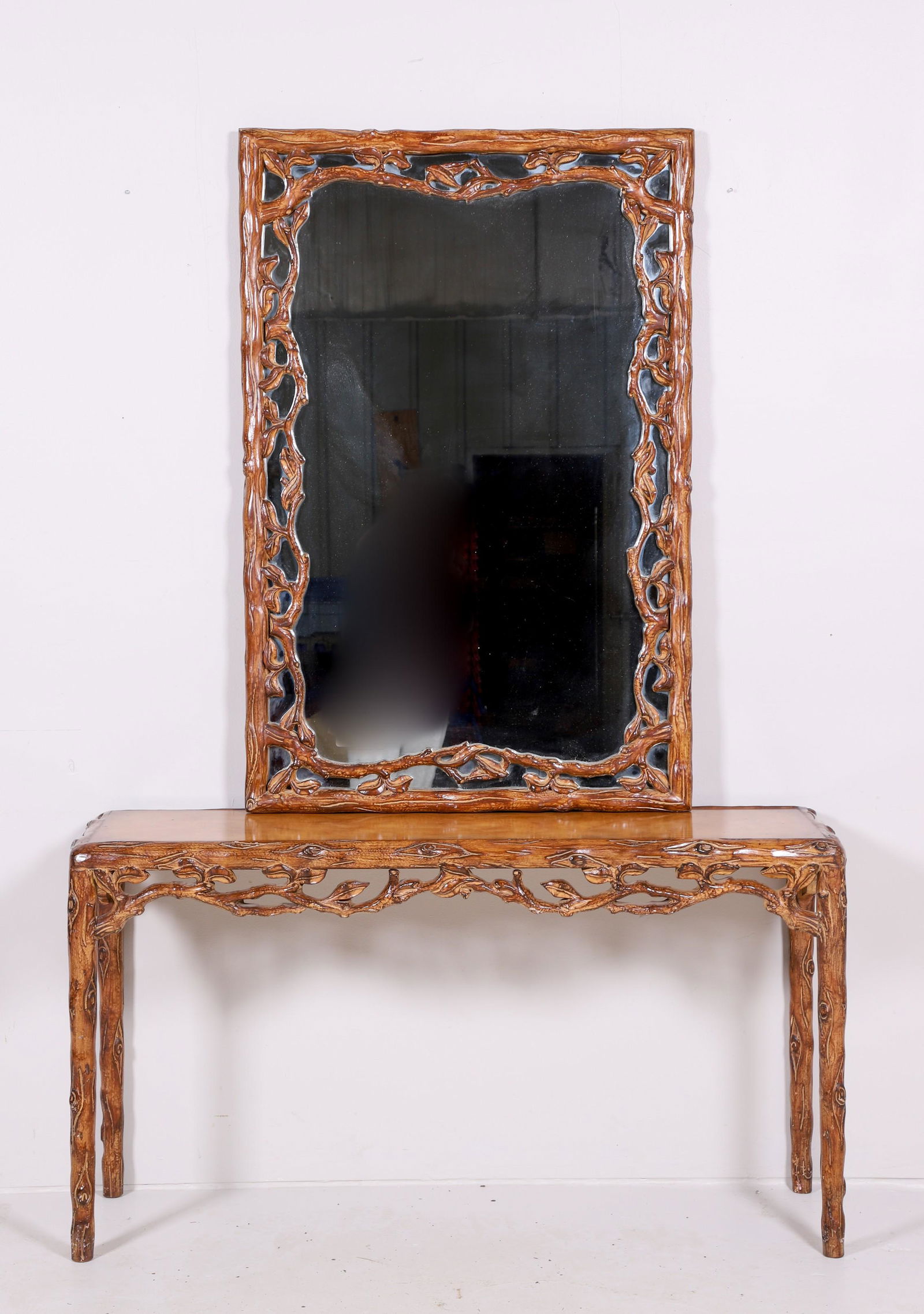 Faux branch form console table and mirror (1 of 3)
