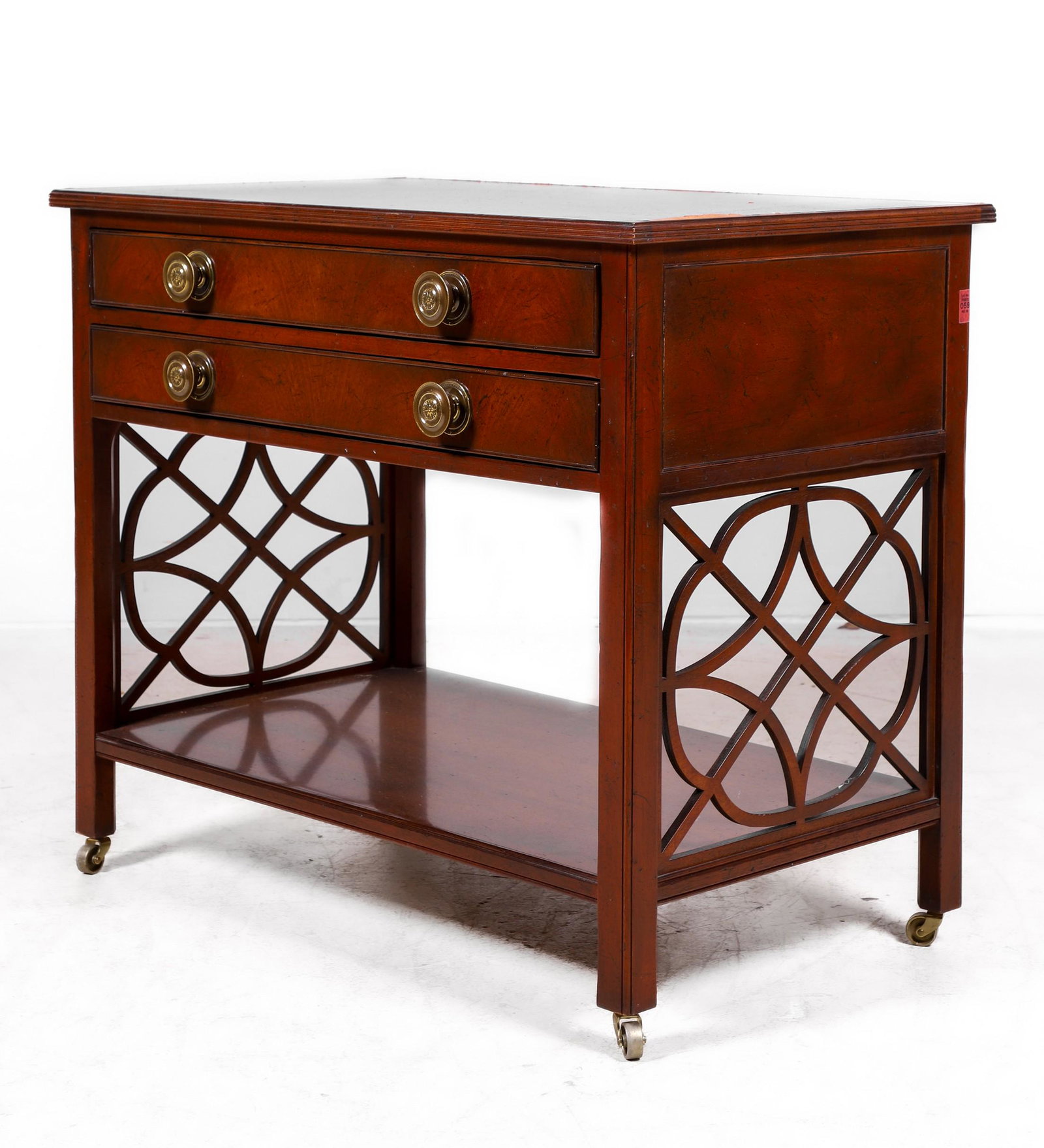 Baker Historic Charleston Mahogany banded bar cart (1 of 5)