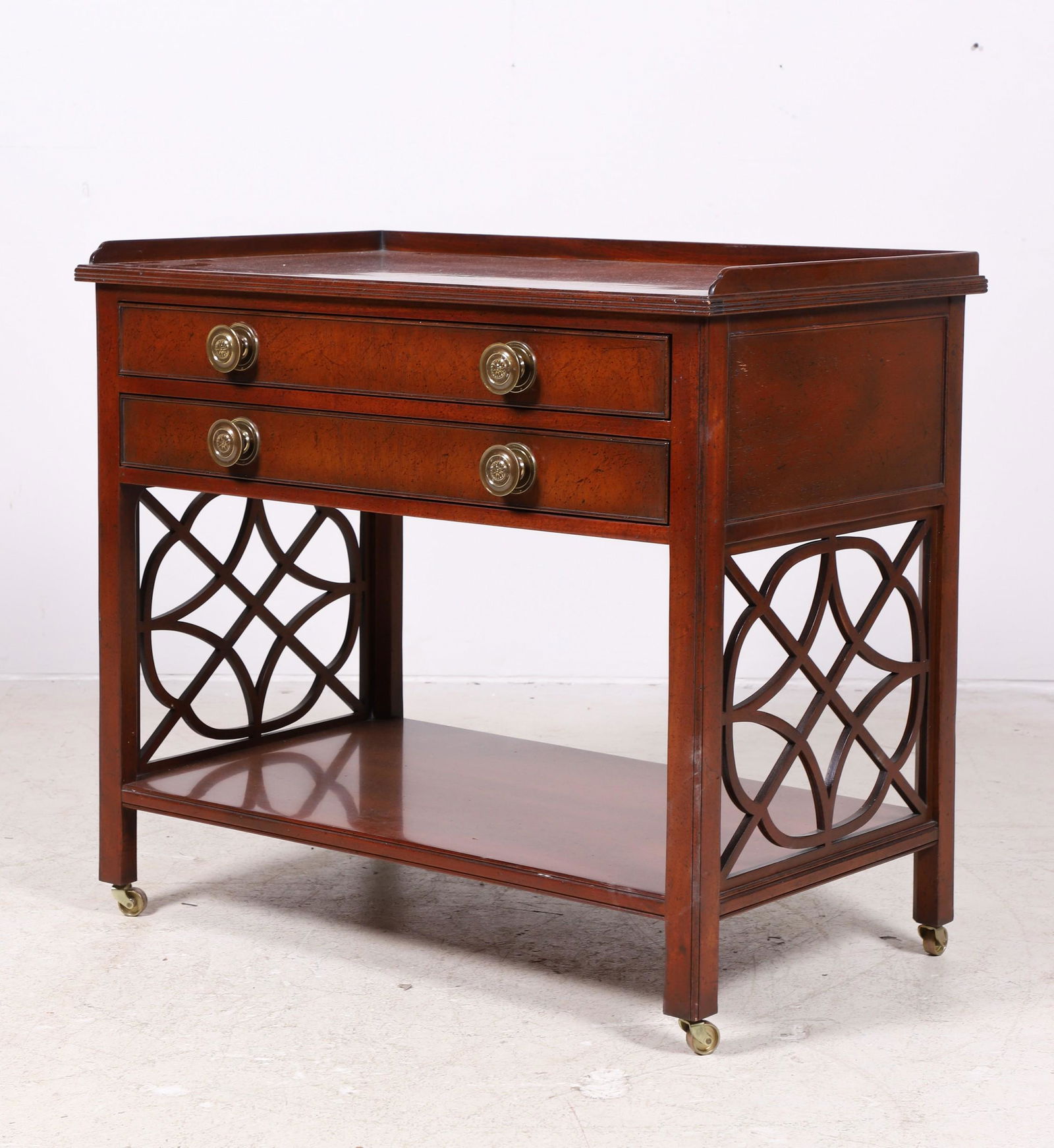 Baker Historic Charleston Mahogany banded bar cart (1 of 4)