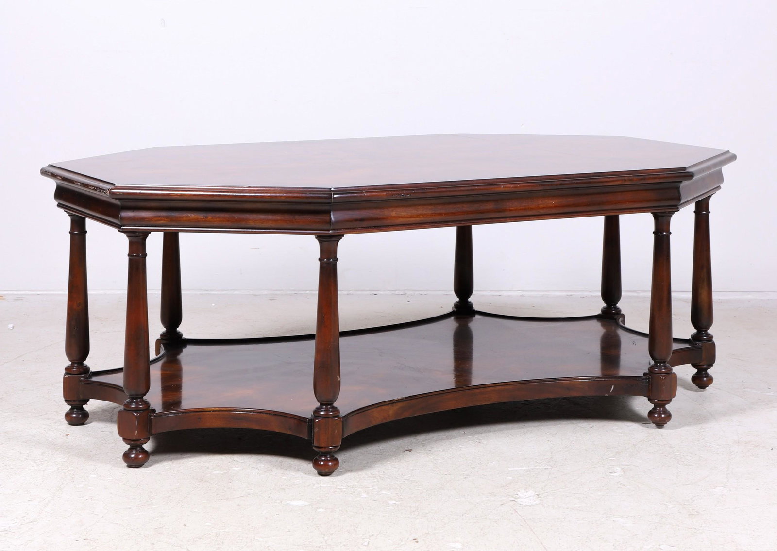 Contemporary mahogany 2-tier coffee table (1 of 3)