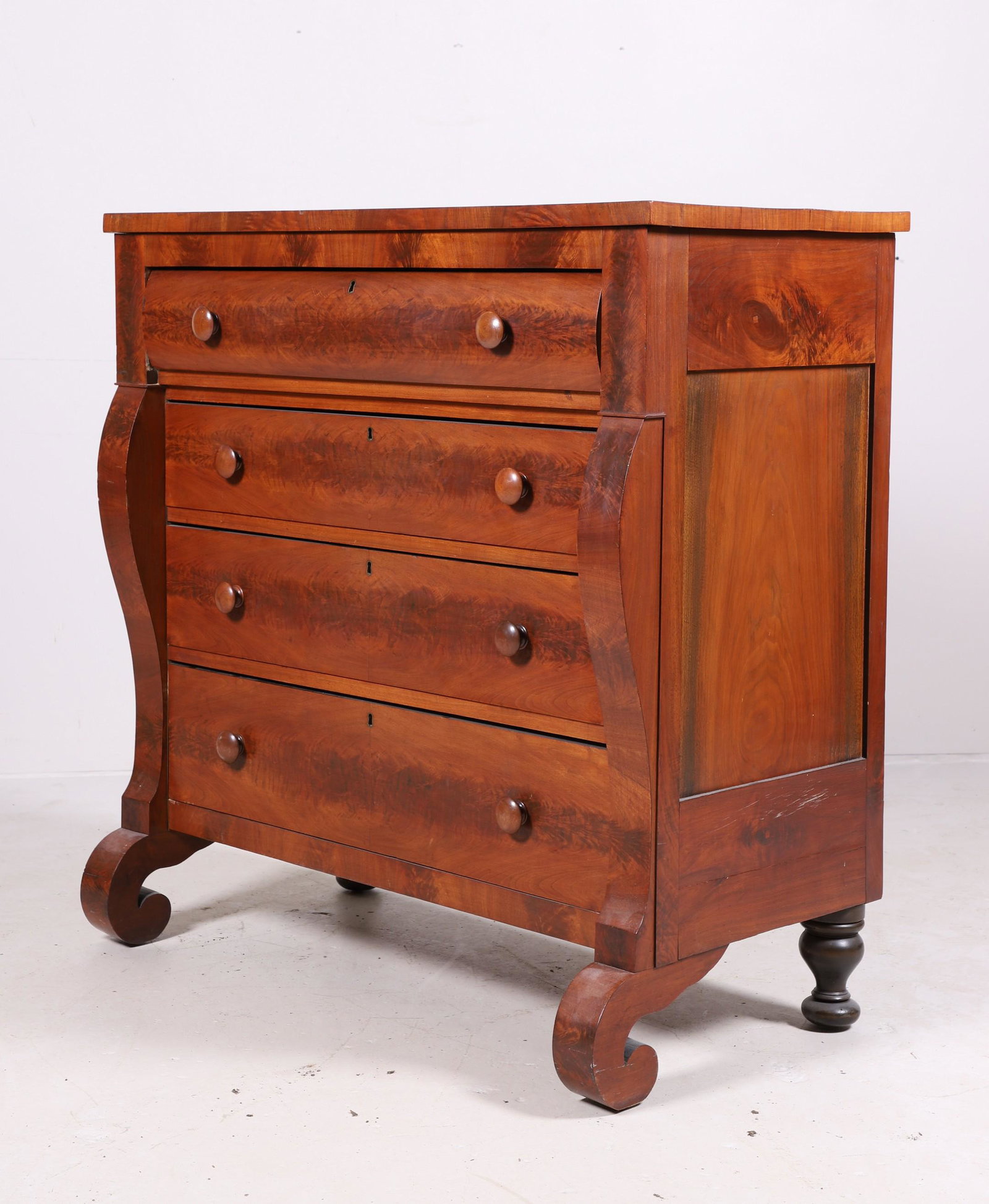 Empire style mahogany chest of drawers (1 of 4)