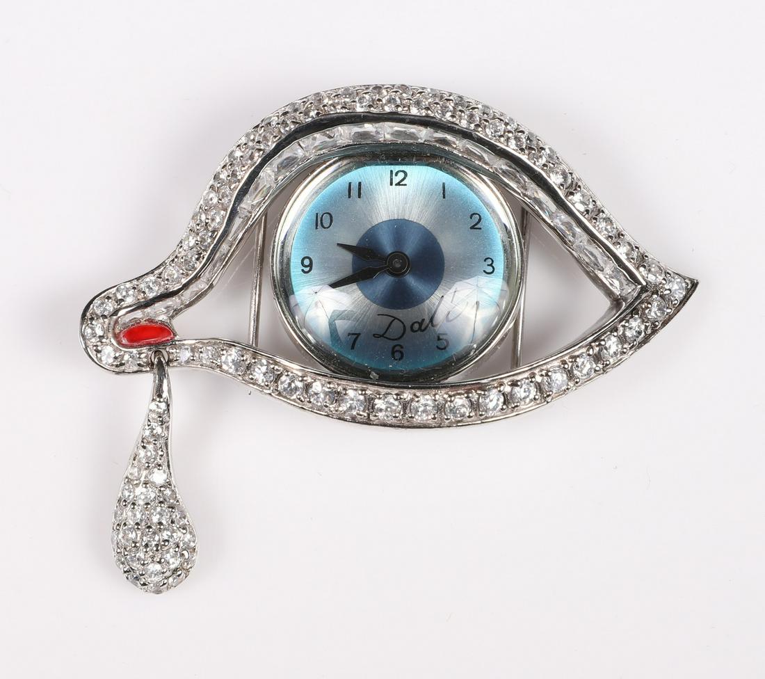 Salvador Dali 'Eye of Time' Brooch Watch (1 of 2)