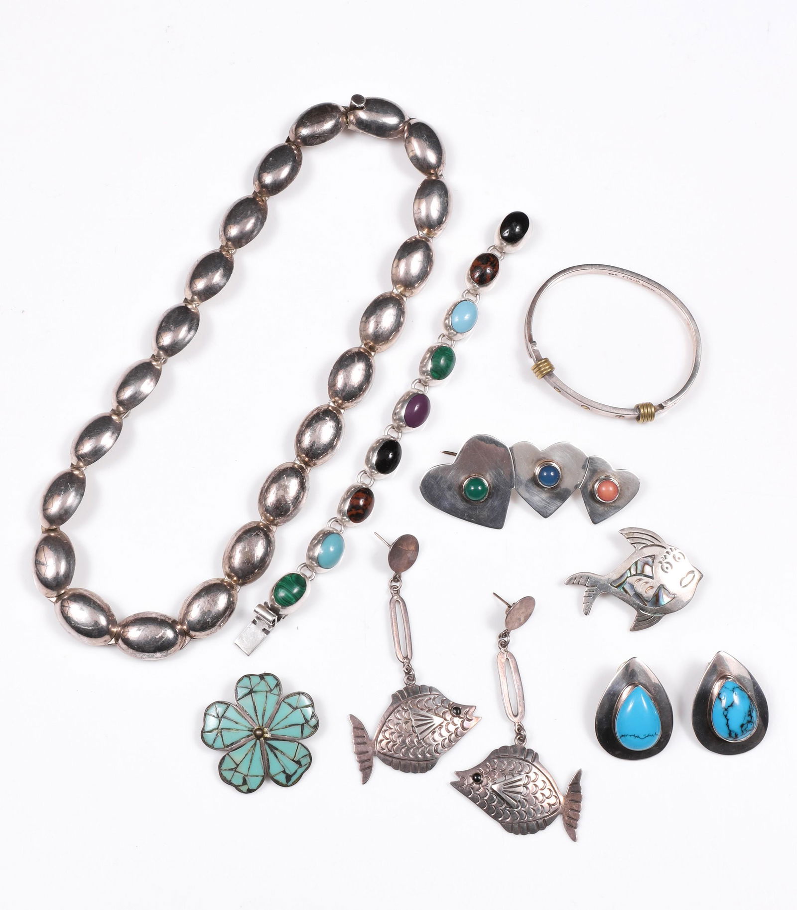(8) Pc Mexican Silver Jewelry Lot (1 of 7)