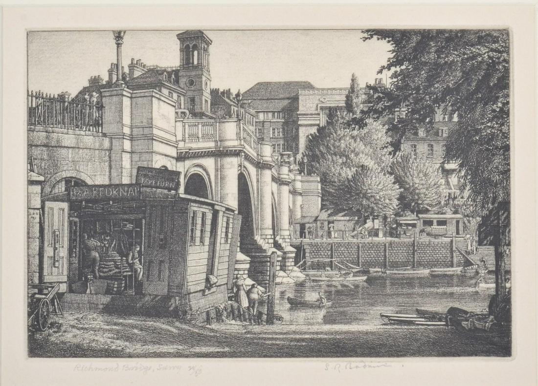 Stanley Roy Badmin Etching "Richmond Bridge" (1 of 3)