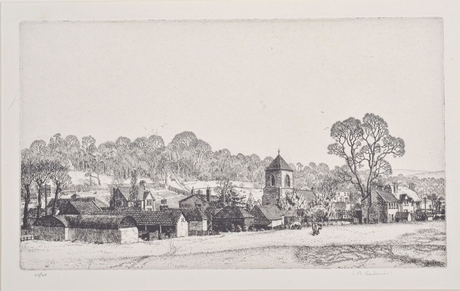 Stanley Roy Badmin Etching "Addington Kent" (1 of 3)