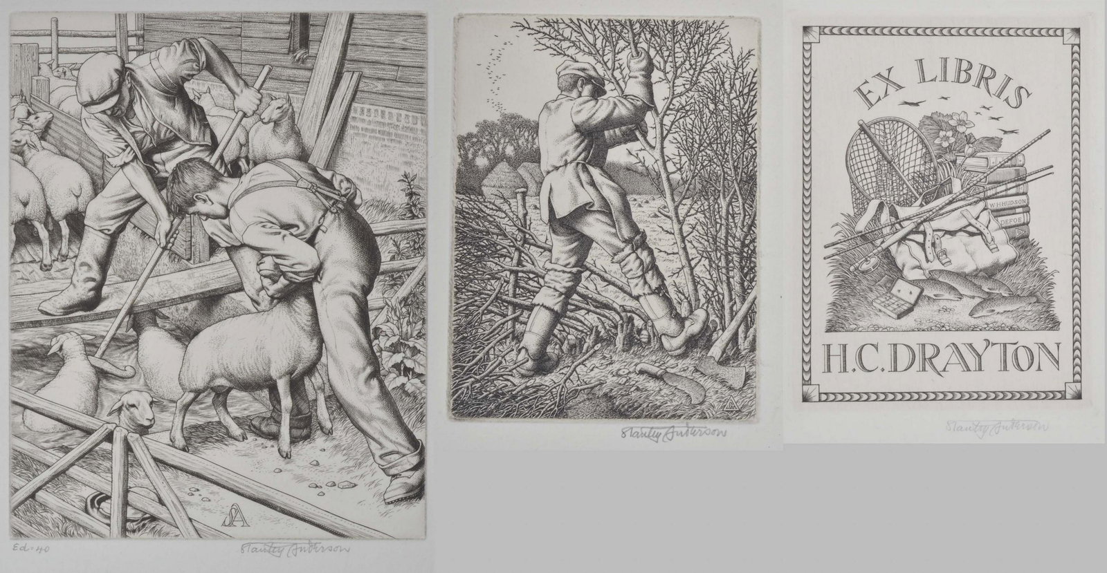 (3) Signed Stanley Anderson Engravings (1 of 5)