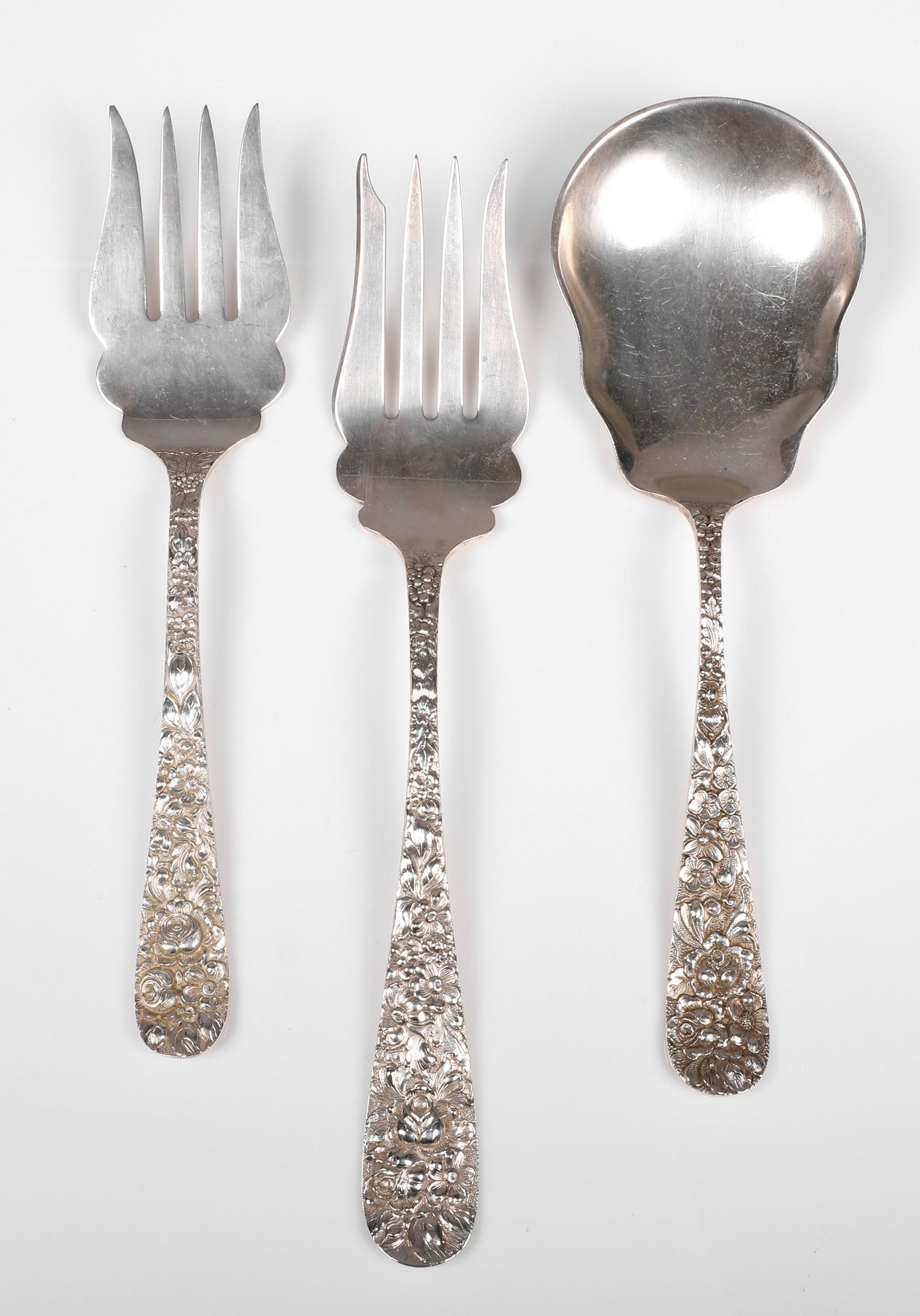 (3) Stieff Rose Sterling Serving Pieces, 7.775 TO (1 of 3)