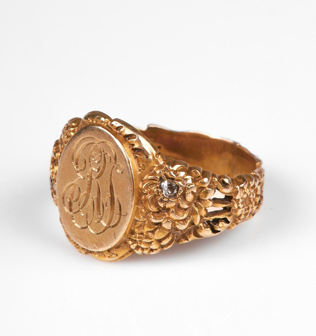 14K YG Ladies Signet Ring (1 of 3)