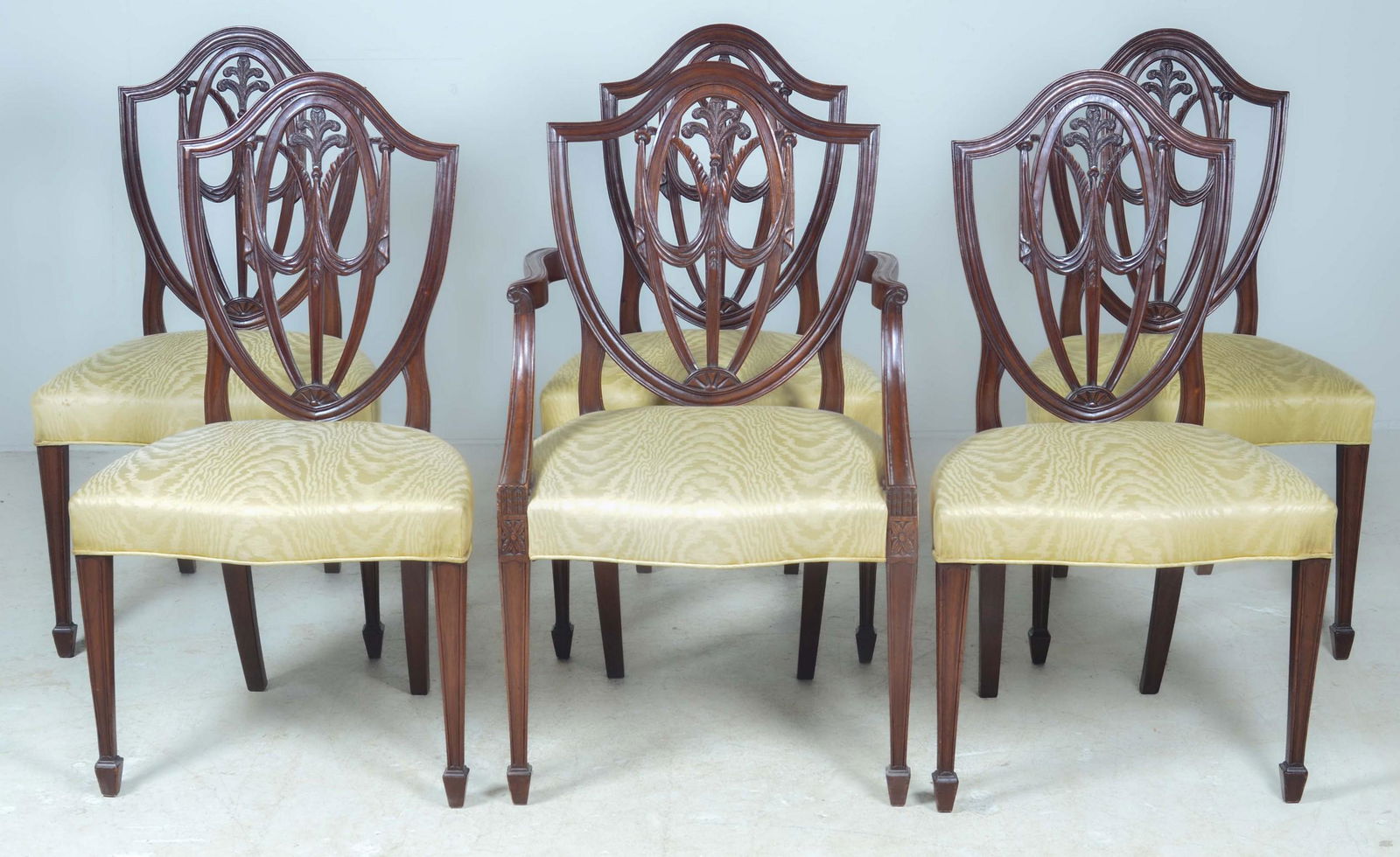 (6) Federal style shield back dining chairs (1 of 3)