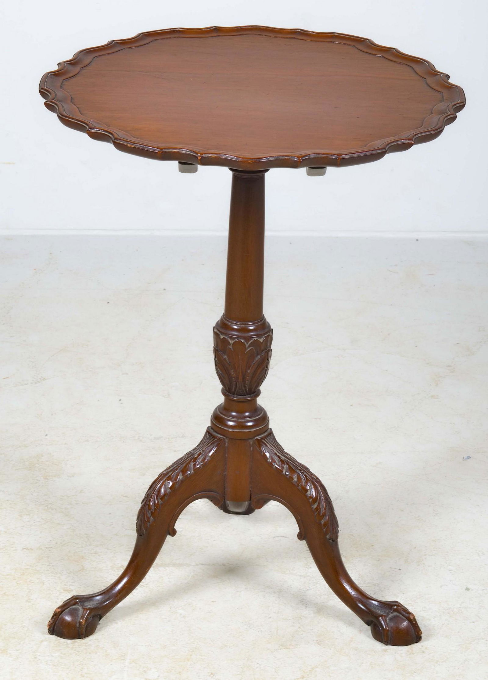 Chippendale style mahogany candle stand (1 of 5)
