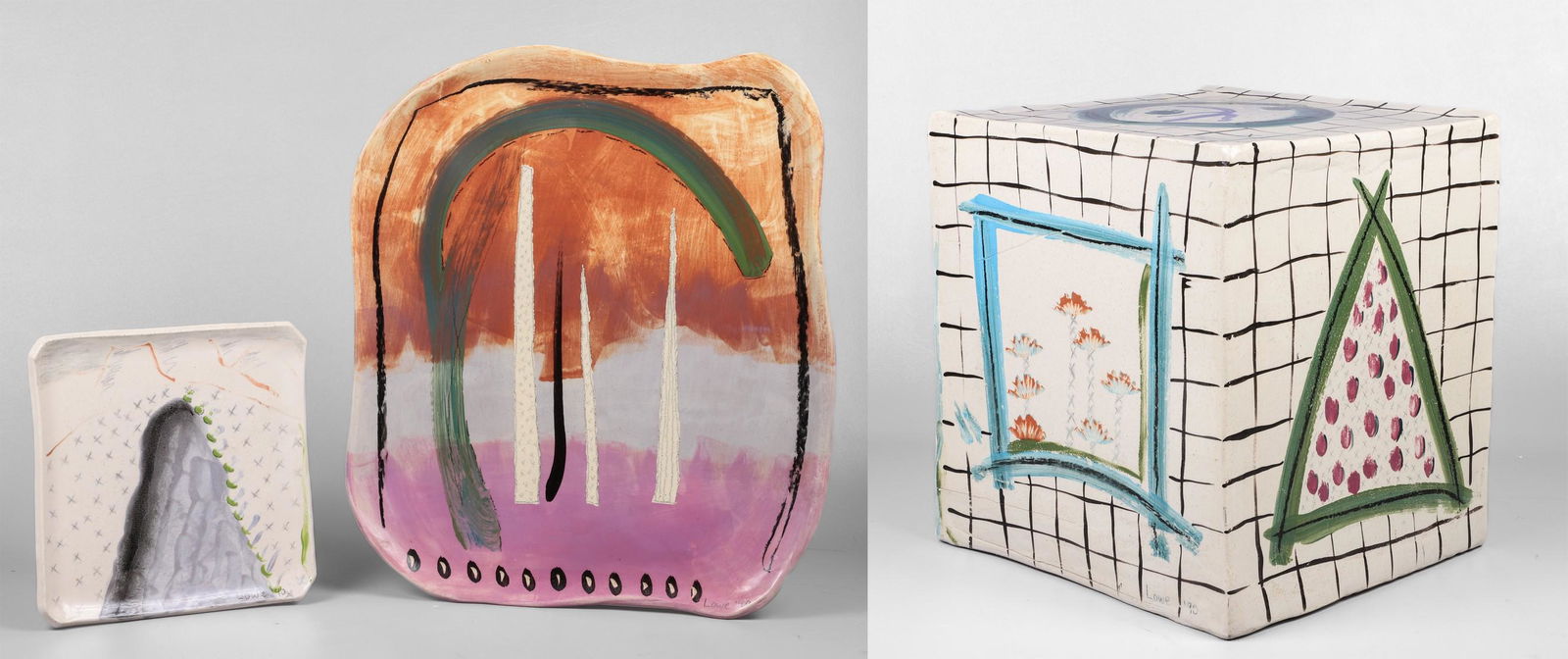 (3) Pcs Memphis Inspired Pottery (1 of 9)