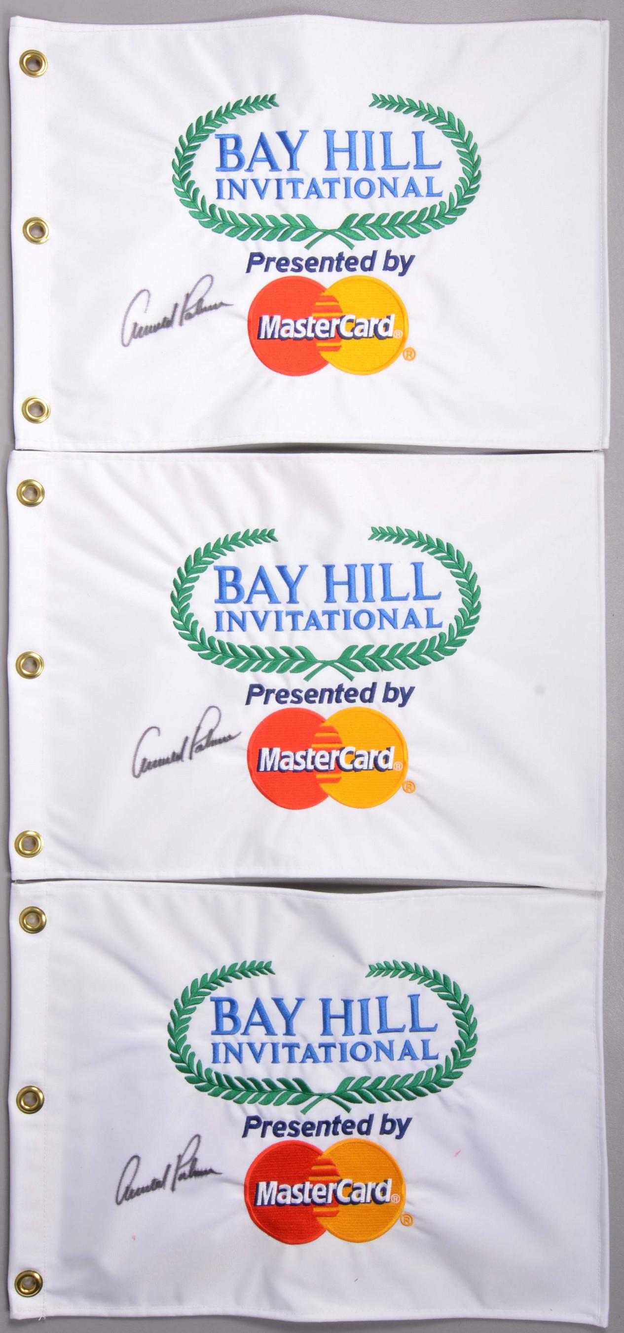 (3) Arnold Palmer Signed Golf Pin Flags (1 of 4)