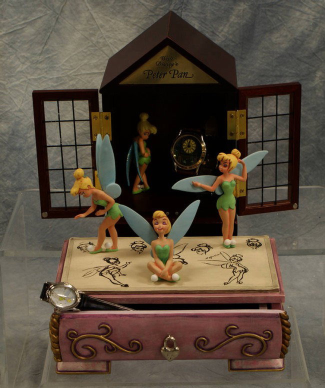 Character study Tinker Bell watch collection, with: Character study Tinker Bell watch collection, with watch, and Peter Pan watch display, with watch