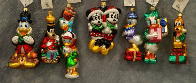 (7) Christopher Radko, disney character ornaments: (7) Christopher Radko, disney character ornaments