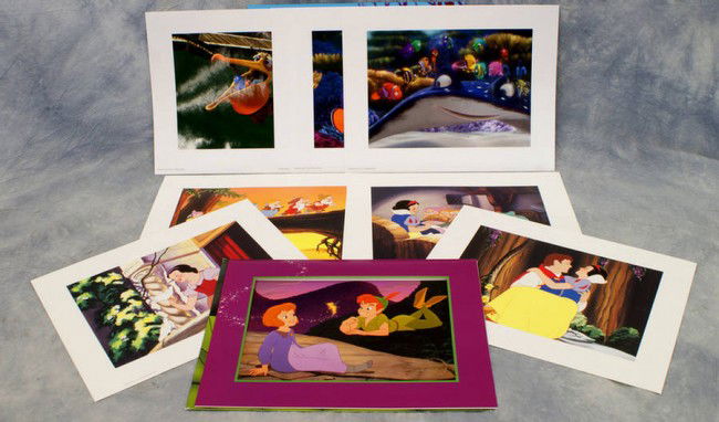 Snow White and the 7 Dwarfs 4 print portfolio, A F: Snow White and the 7 Dwarfs 4 print portfolio, A Finding Nemo 4 print portfolio, and a Peter Pan Return to Neverland exclusive memorative lithograph