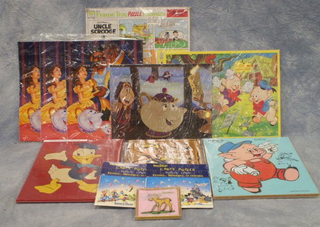 (11) Children's puzzles including 3 wooden inlay, : (11) Children's puzzles including 3 wooden inlay, 6 paper, 1 plastic