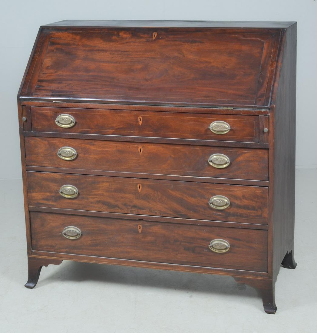 Mahogany Hepplewhite Slant Front Desk, c 1800 (1 of 10)