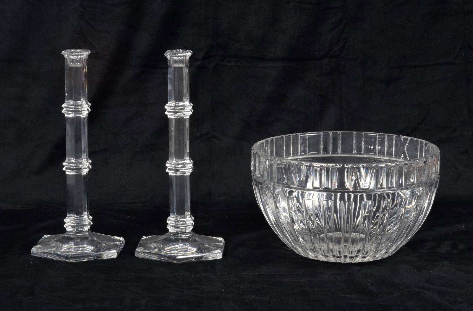 Tiffany & Co Crystal Candlesticks and Center Bowl (1 of 5)