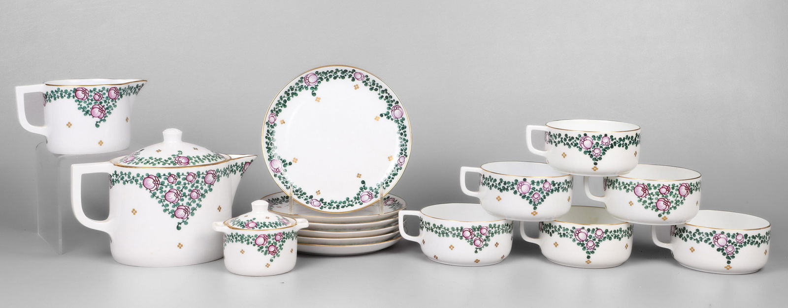 (15) Pc KPM Nymphenburg Coffee Set (1 of 4)