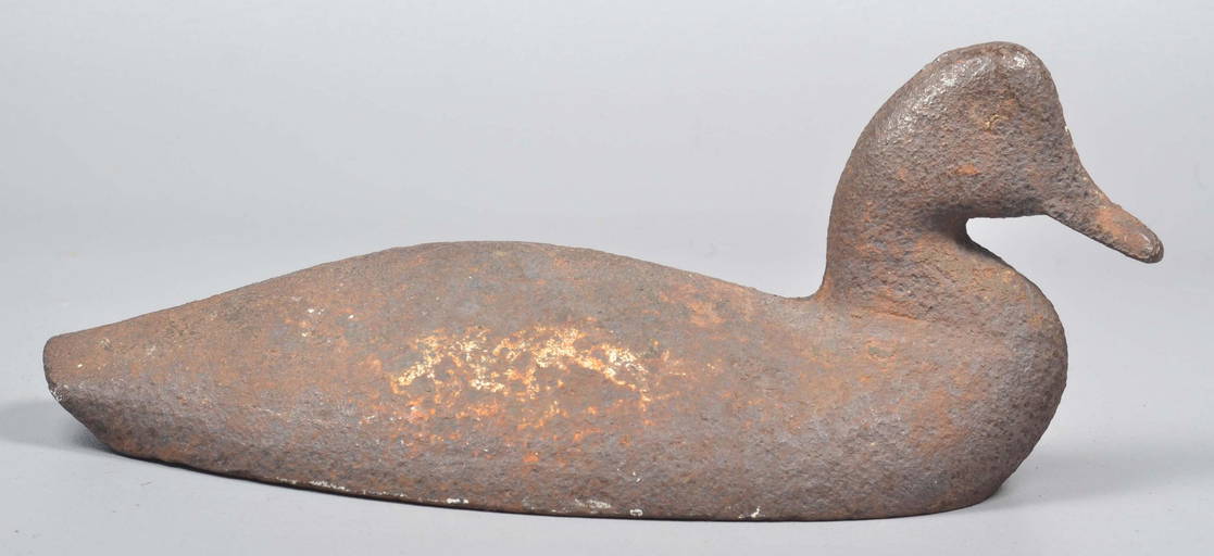 Cast iron sink box duck decoy, 15" l (10691) on Mar 22, 2022 William Bunch Auctions
