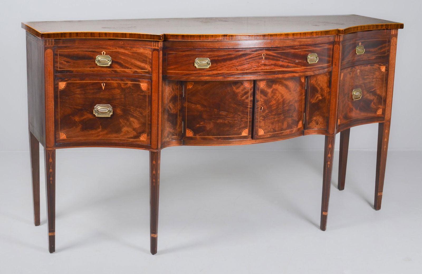 English Hepplewhite Style Mahogany Inlaid Sideboard (1 of 12)