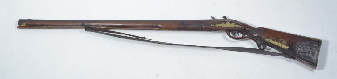 18th c Walnut Continental 55 cal Flintlock Fowler (1 of 13)