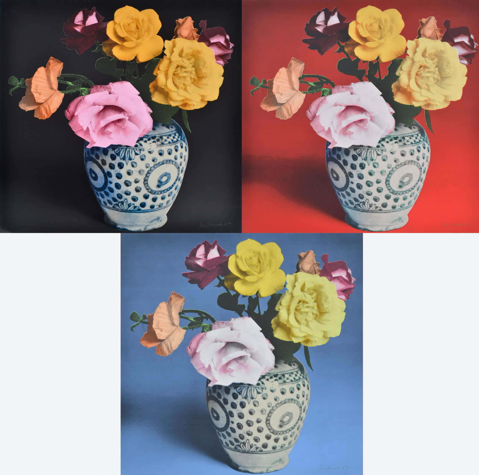 Francesco Scavullo Screen Print Triptych "Roses" (1 of 7)