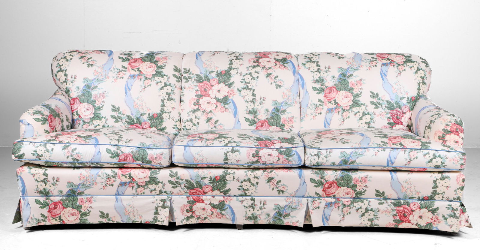 Baker Floral upholstered three seat sofa (1 of 2)