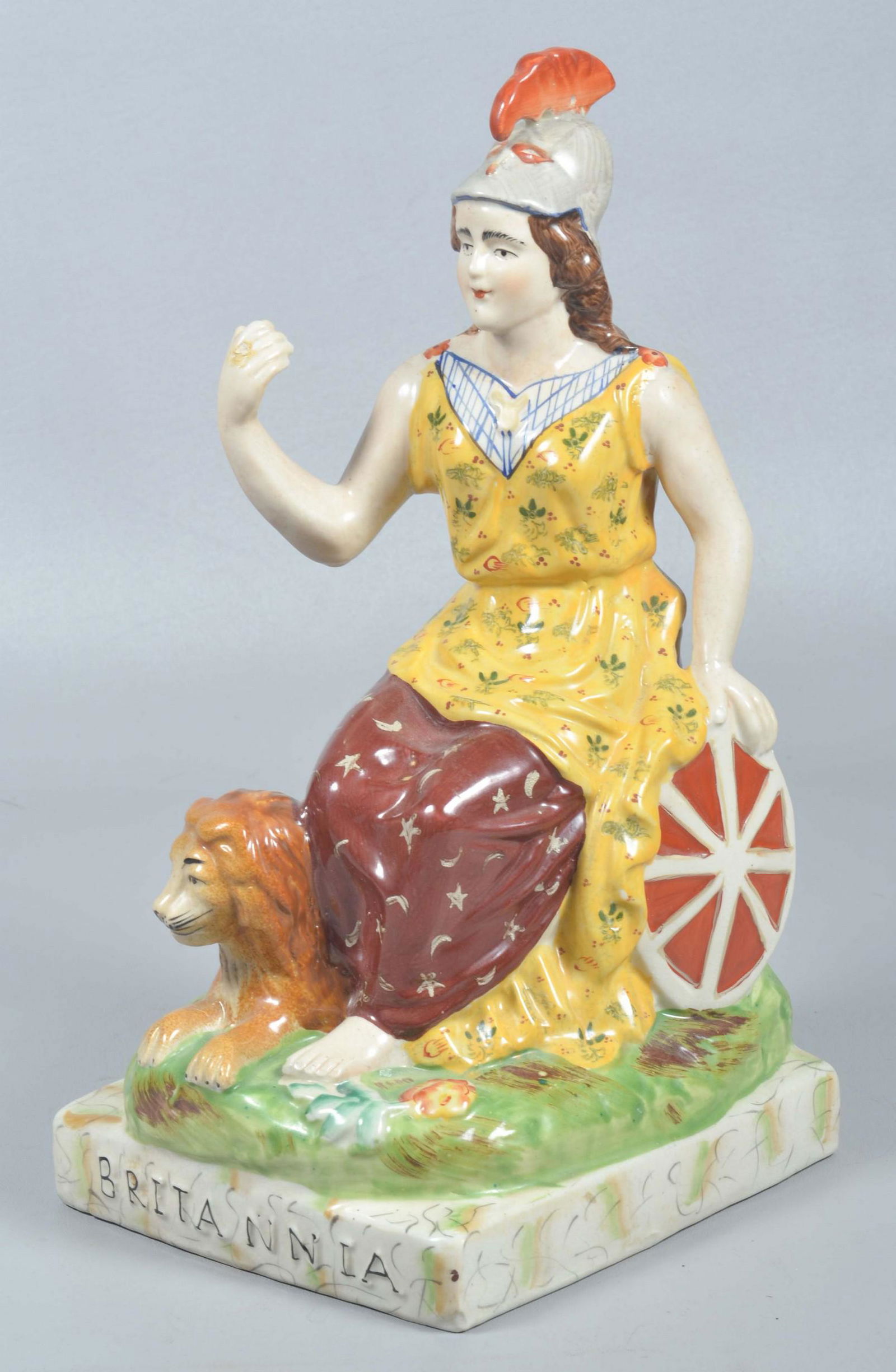 Staffordshire Pottery Figure of Britannia (1 of 6)