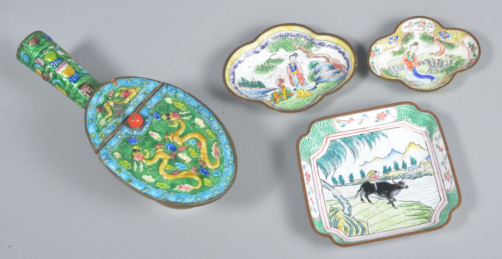 (4) Pcs Chinese Enamelware (1 of 8)