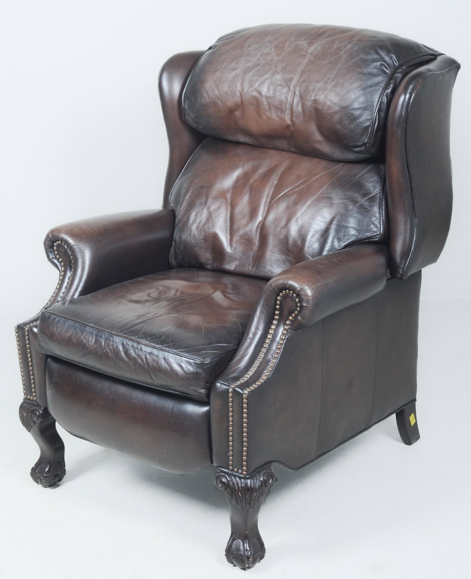 A Bernhardt studded leather upholstered recliner (1 of 5)