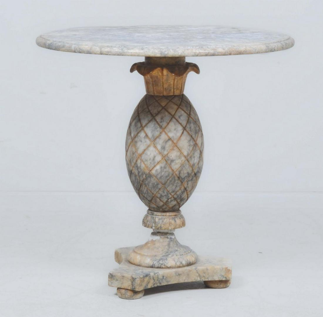 Marble pedestal side table (1 of 2)