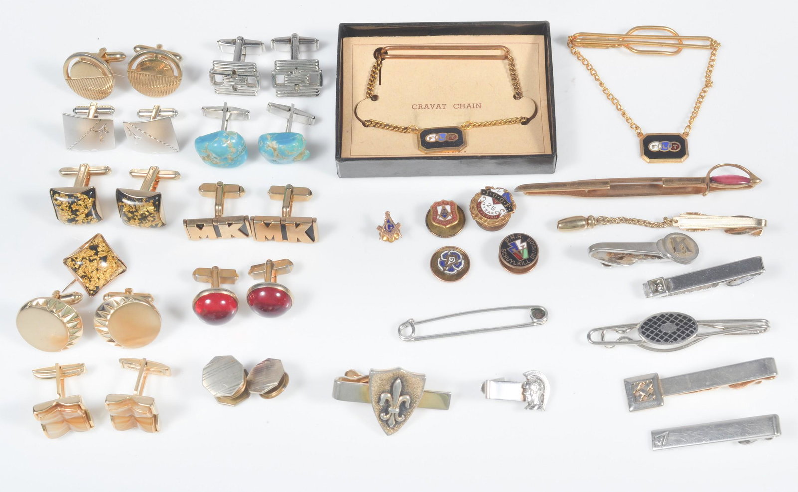 Mens Cufflink and Tie Clip Group (1 of 4)