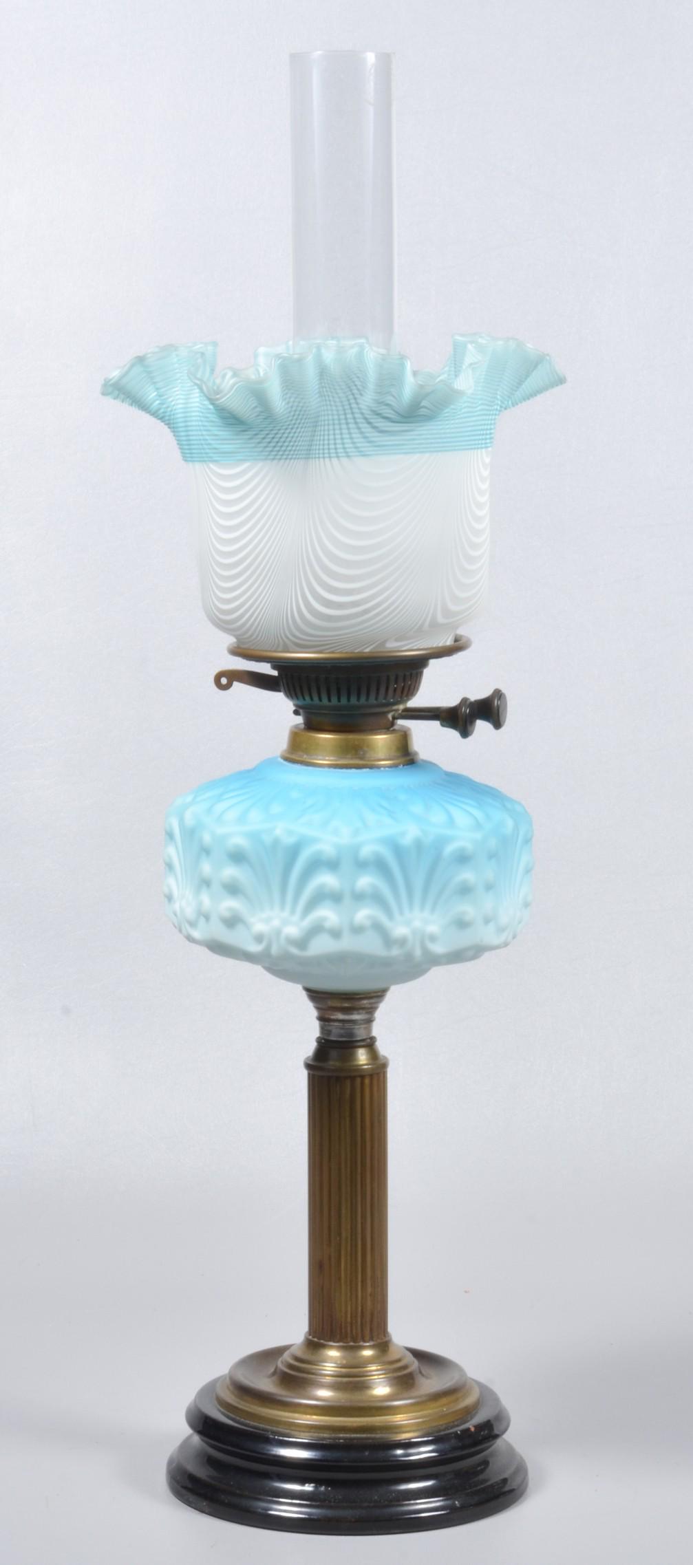 Brass & Glass Banquet Lamp (1 of 2)