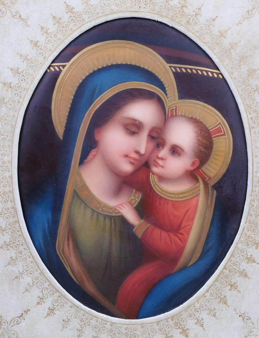 Madonna & Child Painting on Porcelain (1 of 4)