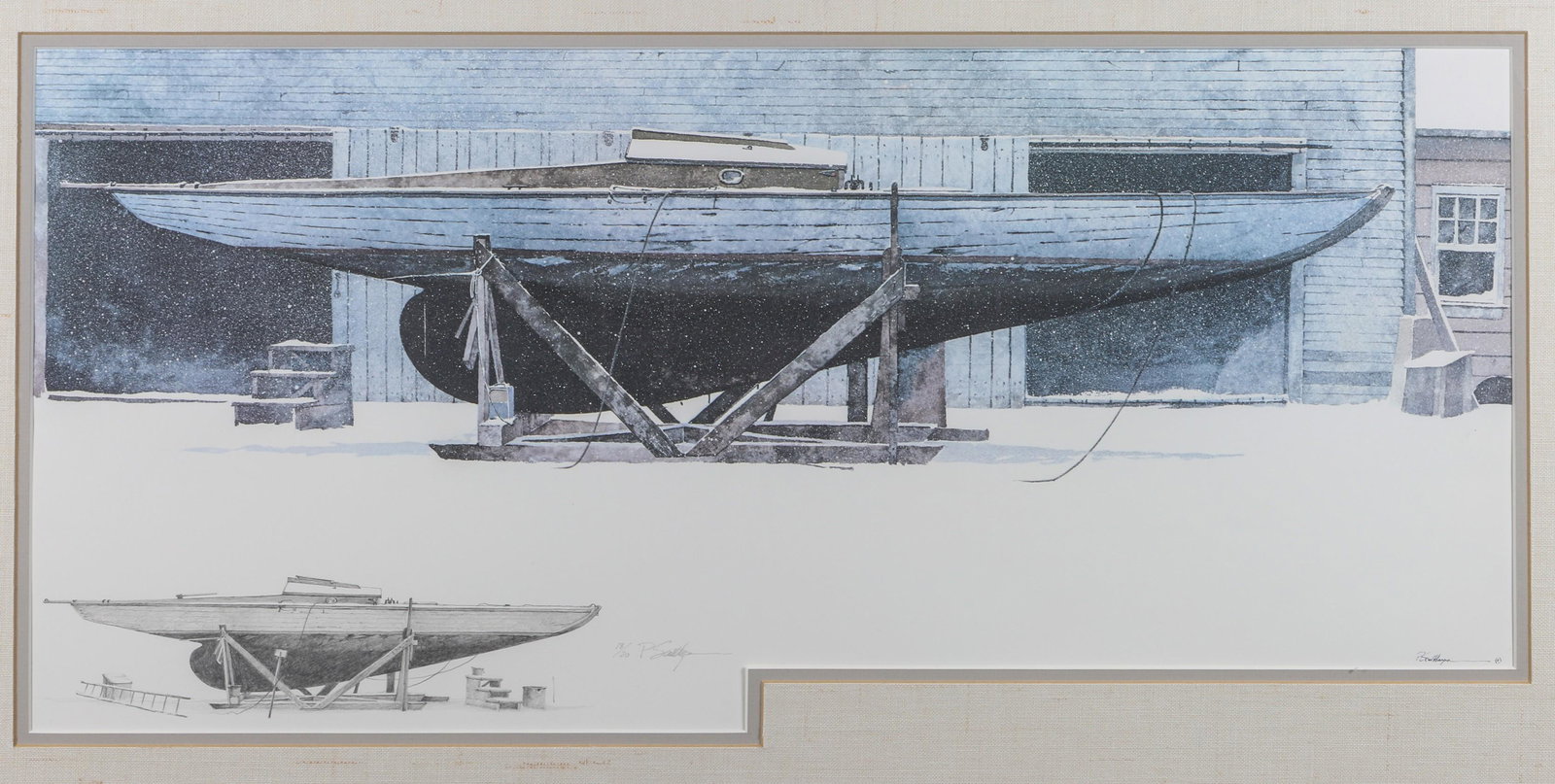 Peter Sculthorpe Lithograph "Dry Docked Boat" (1 of 3)