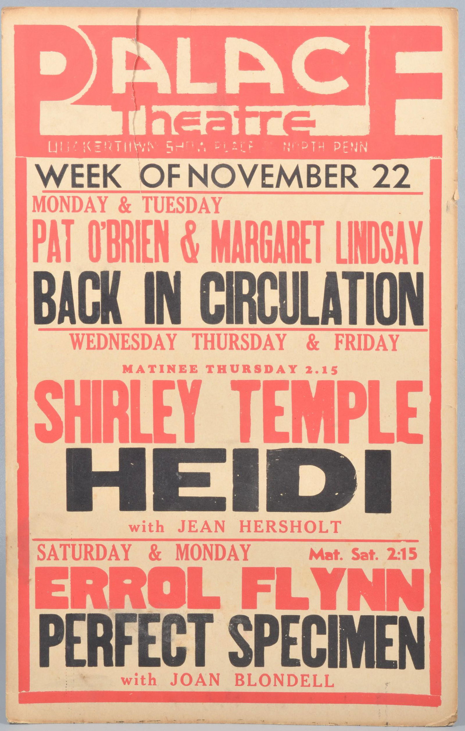 1937 Palace Theatre Movie Poster (1 of 3)