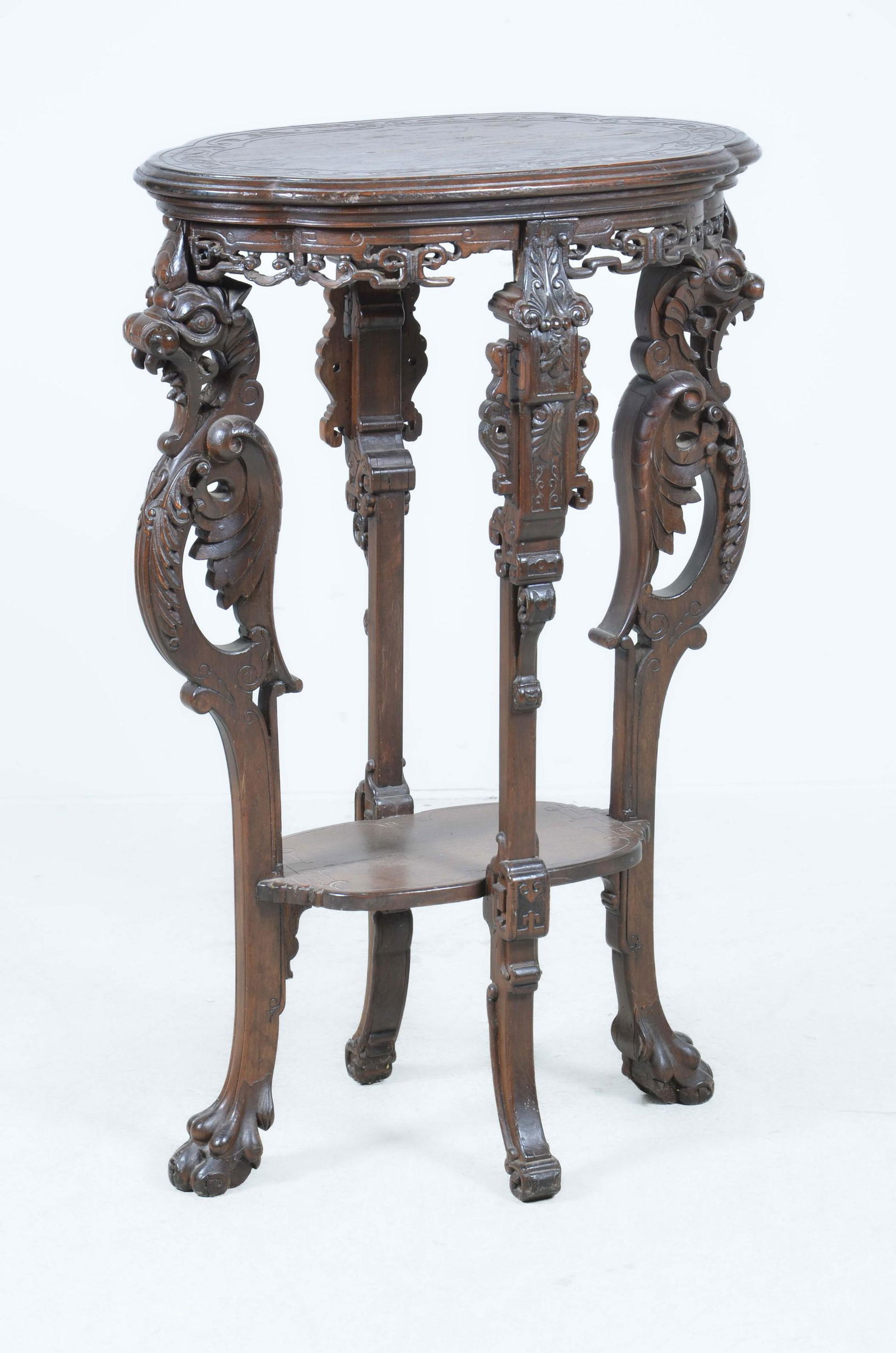 Renaissance Revival carved pedestal stand (1 of 4)