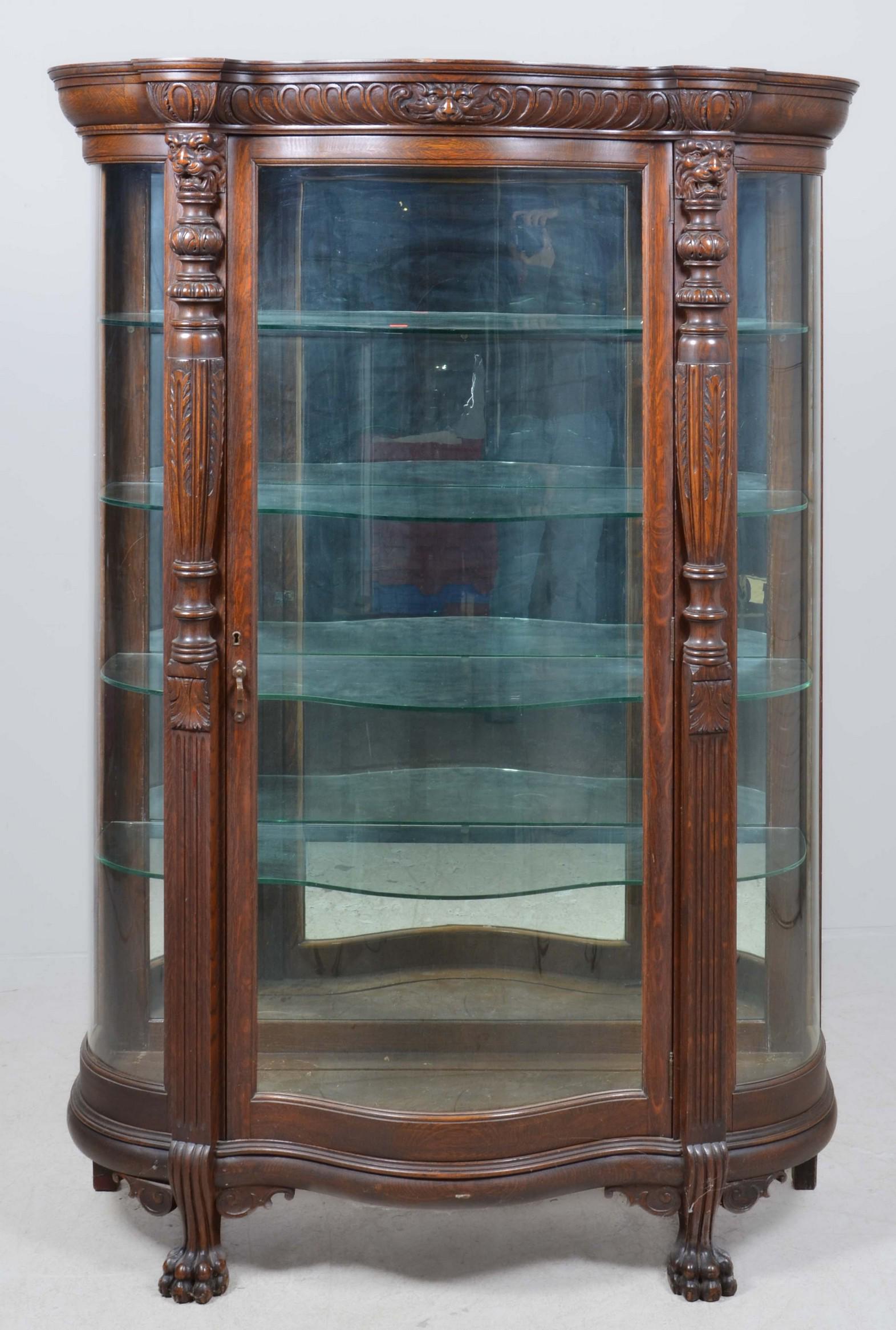A Renaissance Revival carved oak display case (1 of 8)