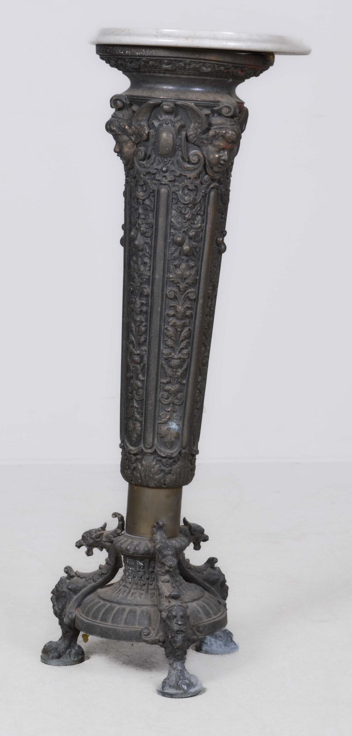A Renaissance Revival patinated metal pedestal (1 of 5)