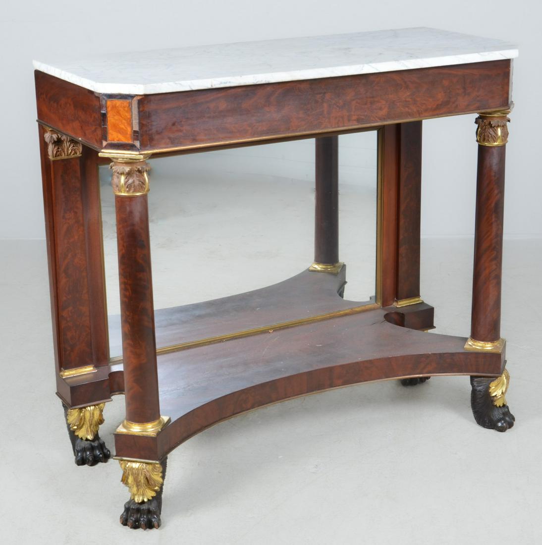 American Classical mahogany and marble pier table (1 of 10)