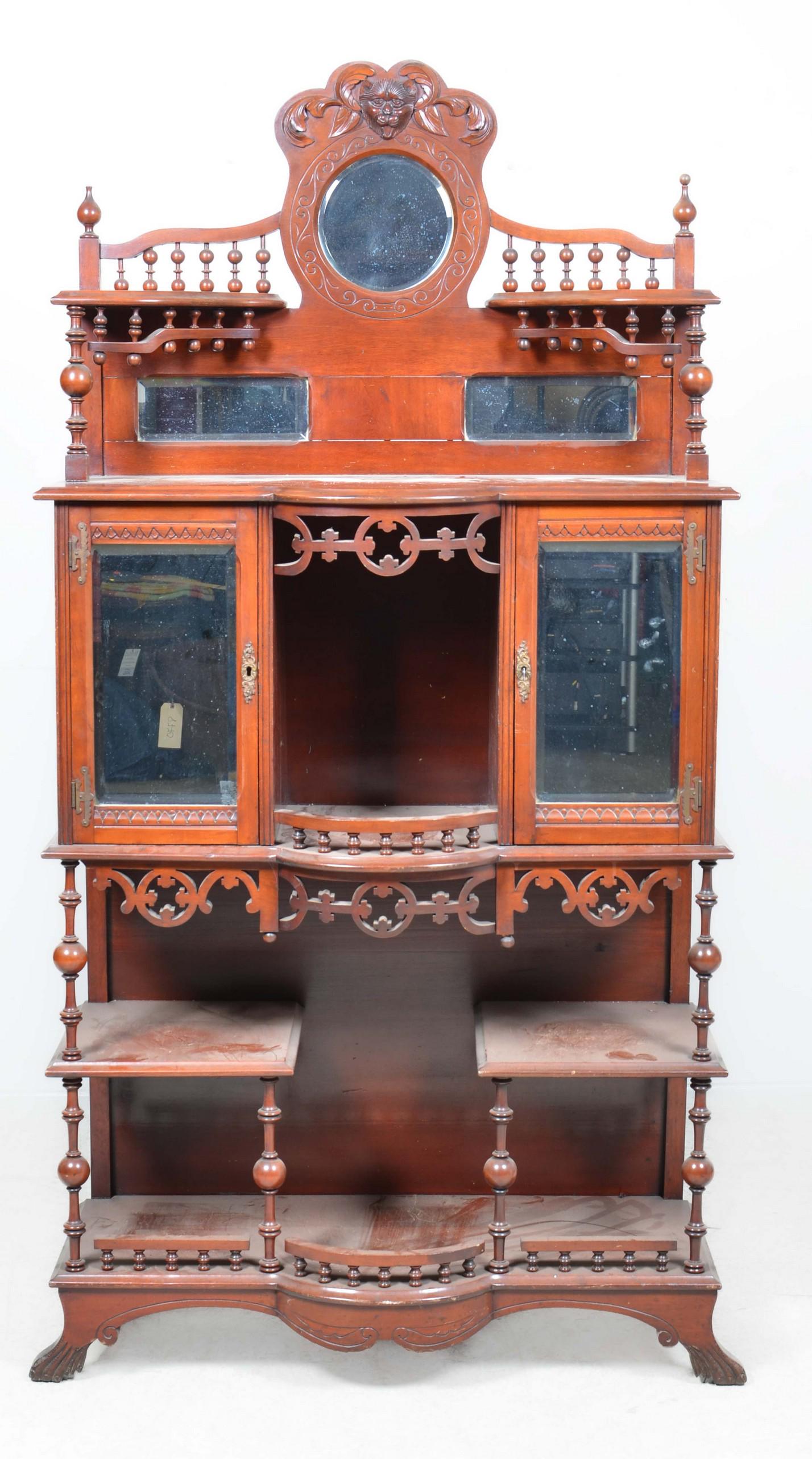 Renaissance Revival style maple and cherry etagere (1 of 5)