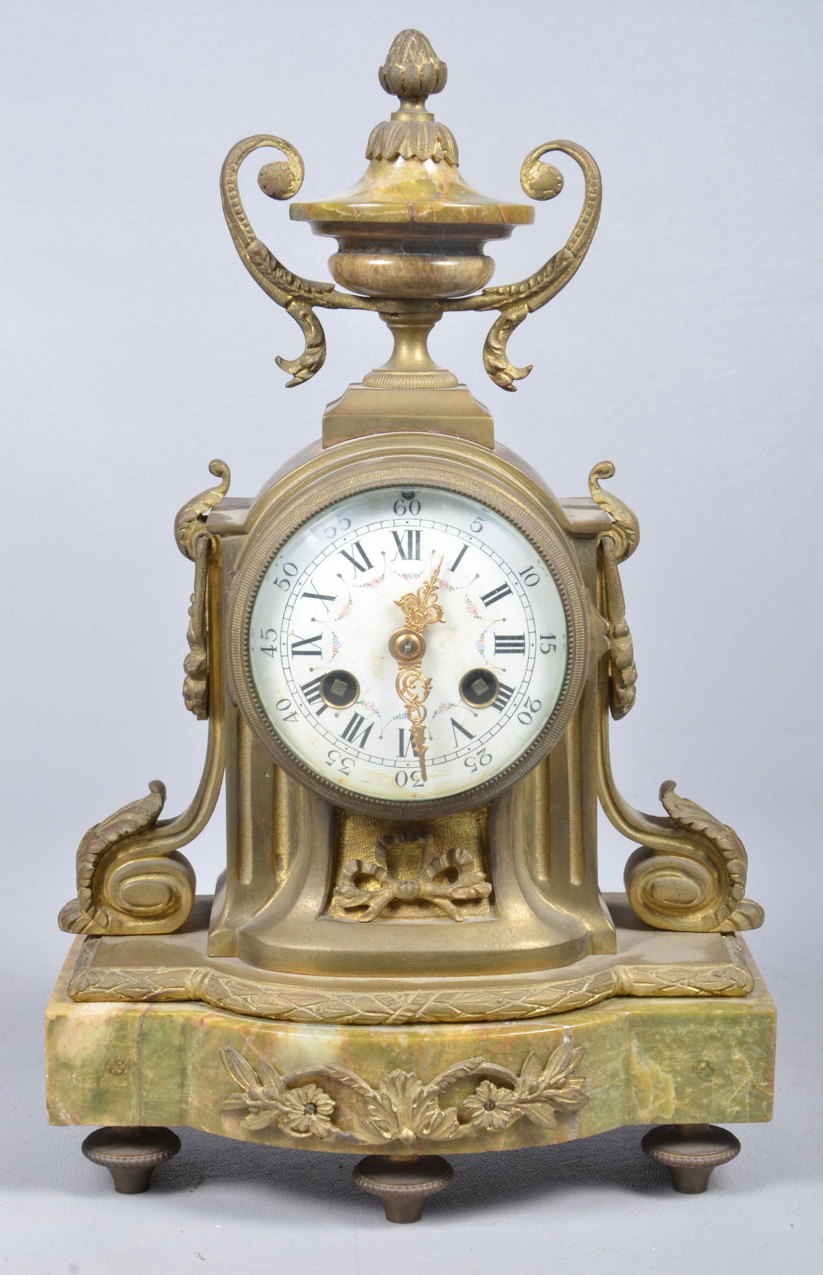 French Brass & Marble Clock (1 of 4)